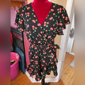 Kendall + Kylie Cherry Print Wrap Dress Size Small